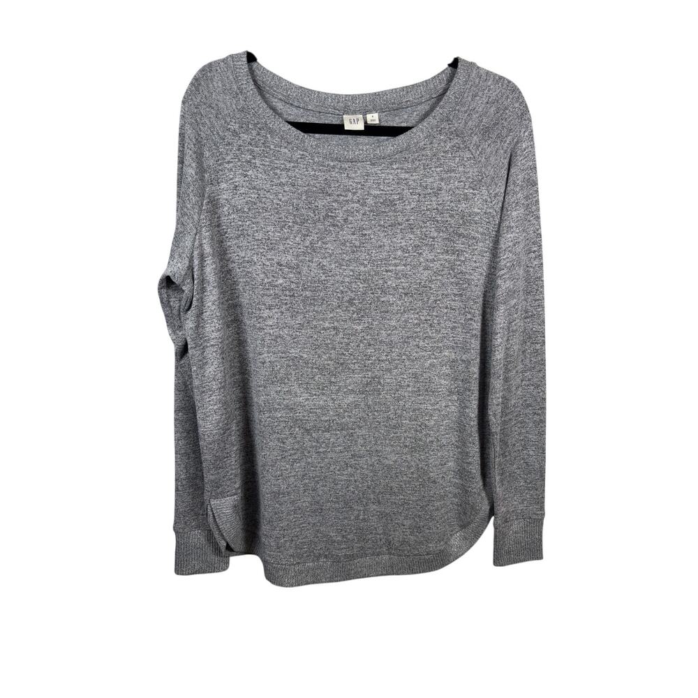 GAP Softspun Raglan Lightweight Sweater Womens Small Gray Marled Long Sleeve NWT